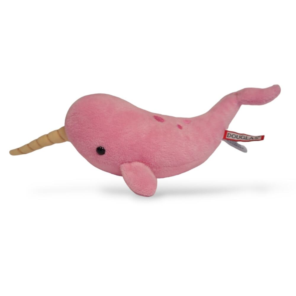 Douglas Narwall Plush Pink Stuffed Animal 13" long Small Toy